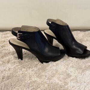 Naturalizer Black Peep-Toe Heels